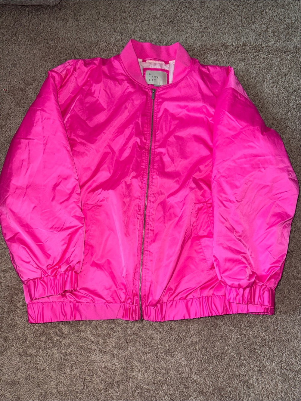 Women’s A New Day Bright Pink Bomber Jacket (Matching Kids jacket available)